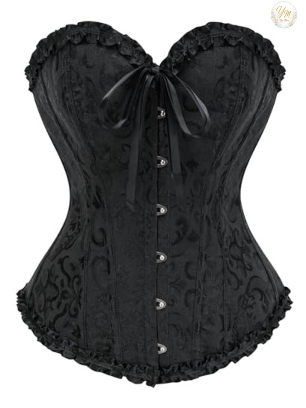 14-Bone Overbust Corset Top Sweetheart Neck Lace-Up Costume Corset